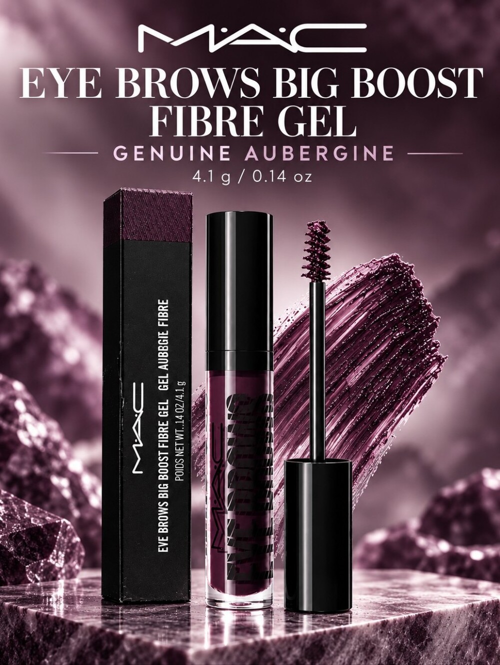 MAC Eye Brows Big Boost Fibre Gel – Genuine Aubergine